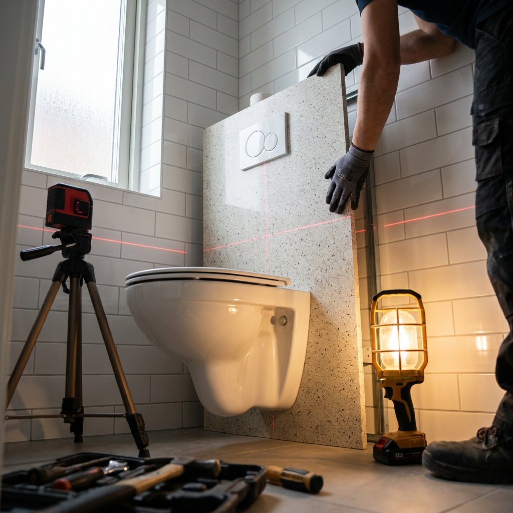 toilet achterwand plaatsen