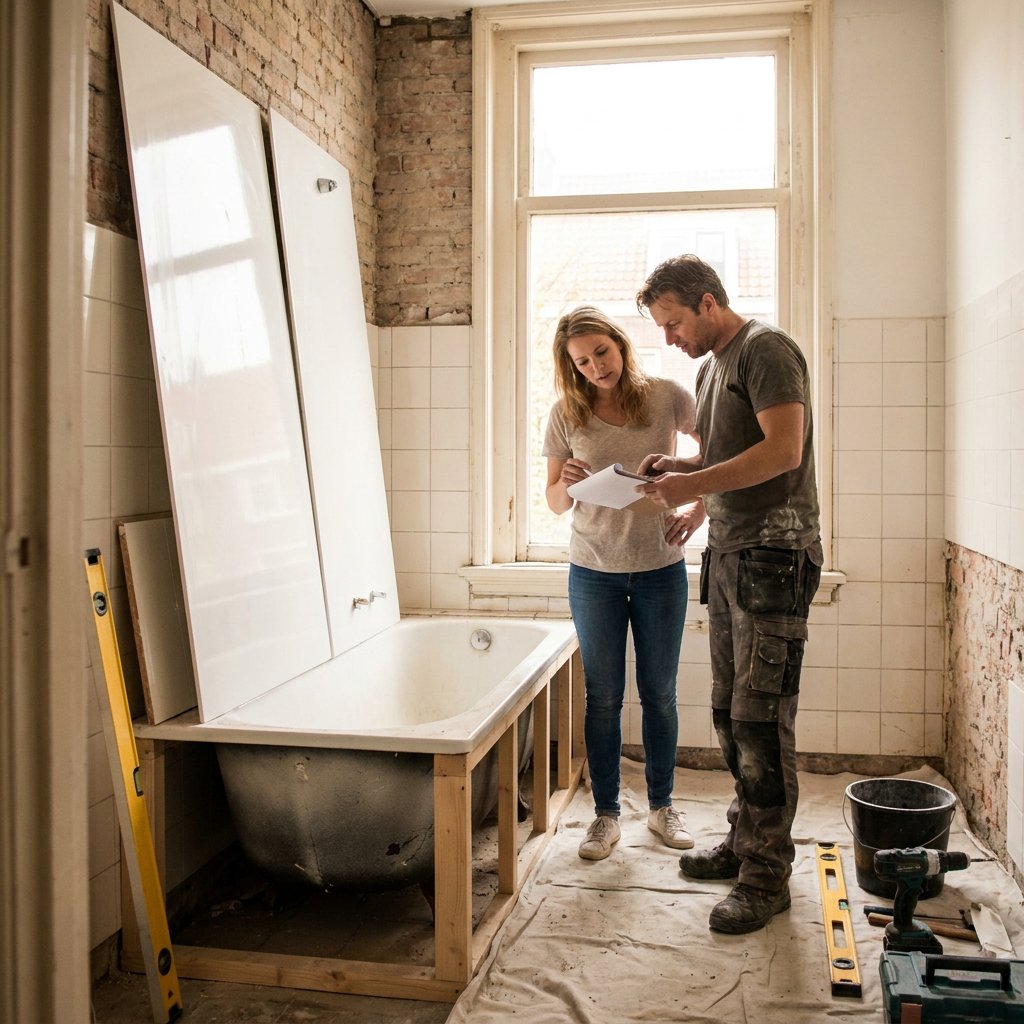 Vergunning bad vervangen door douche